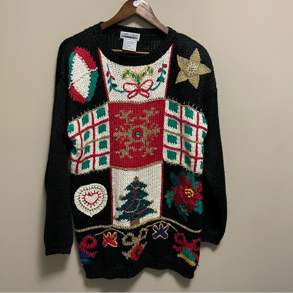 Cabin Creek Medium Petite Vintage Long Ugly Christmas Sweater